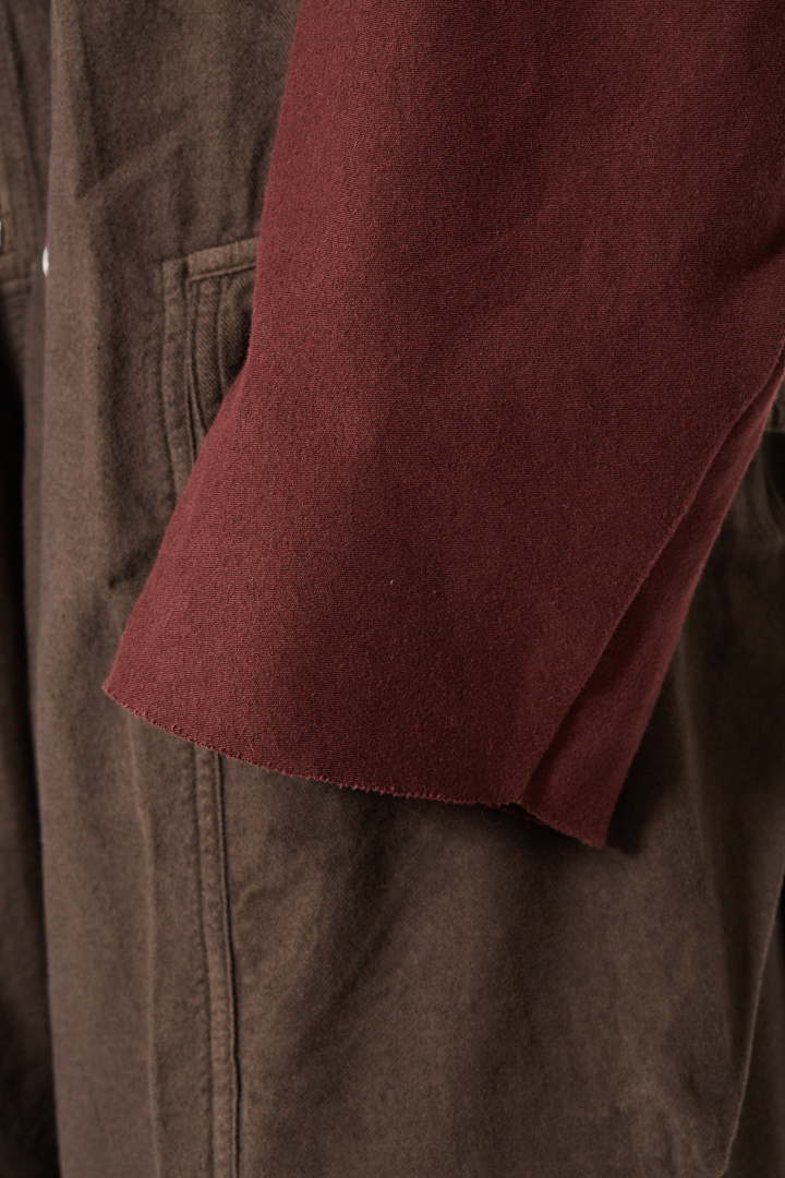 Knit T-Shirt Cropped Hooded Tunic - Scab