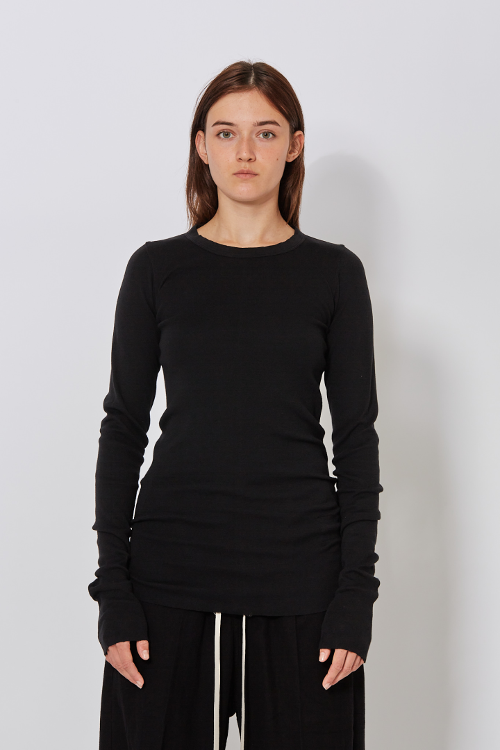 Knit T-Shir Rib LS T - Black