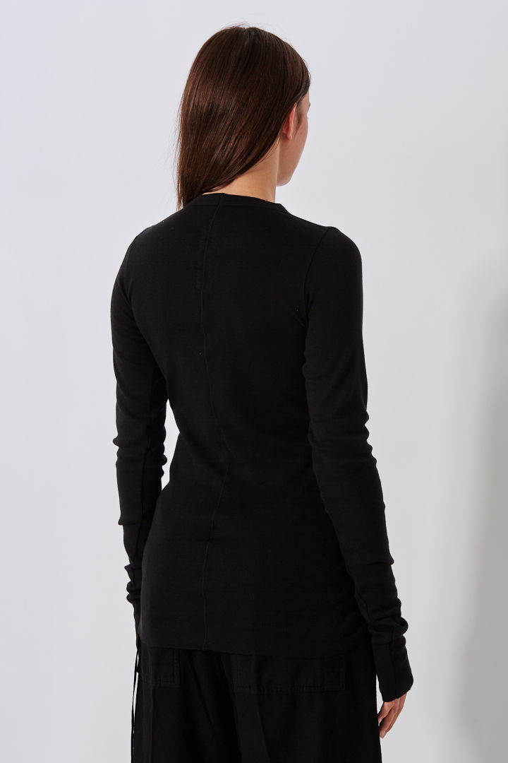 Knit T-Shir Rib LS T - Black