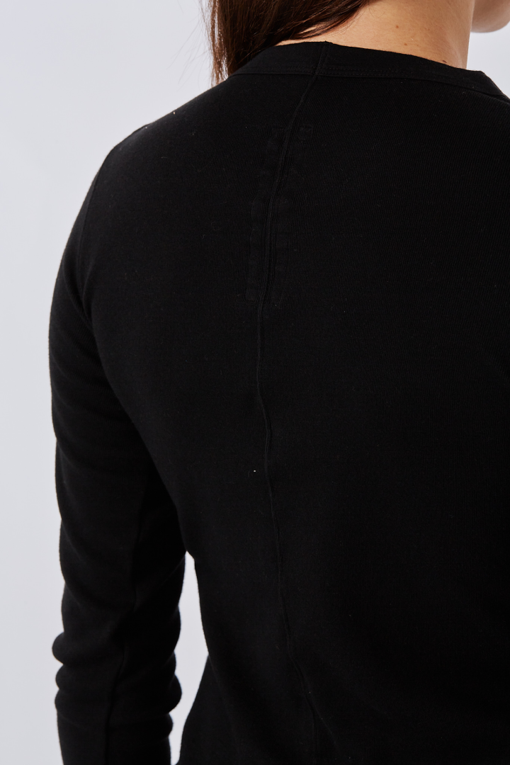 Knit T-Shir Rib LS T - Black