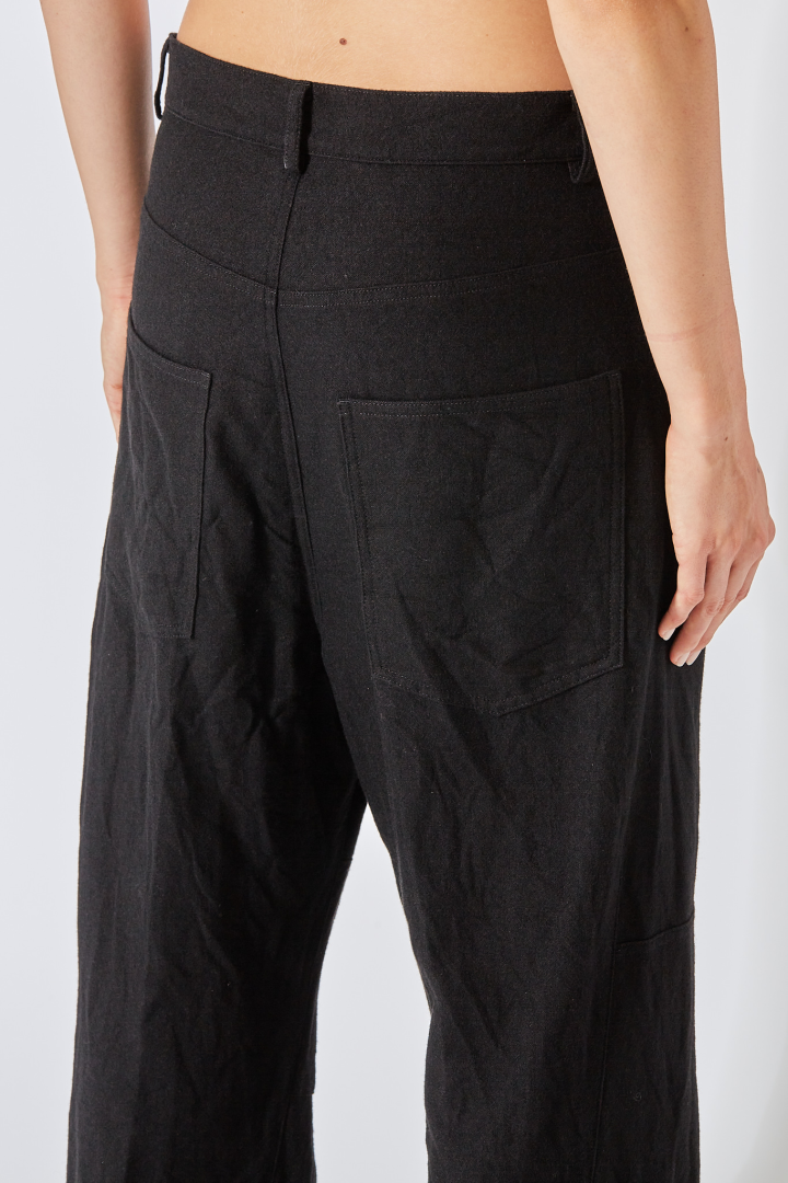 Skewed 5-Pocket Pants - Black