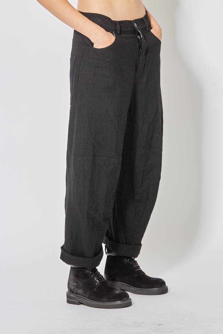 Skewed 5-Pocket Pants - Black
