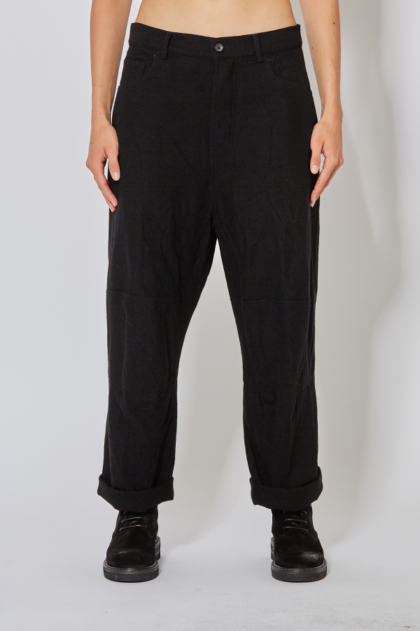 Skewed 5-Pocket Pants - Black