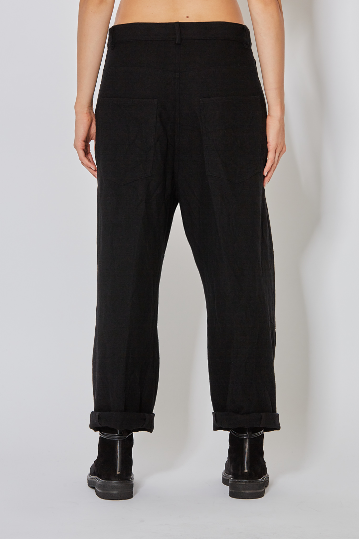 Skewed 5-Pocket Pants - Black