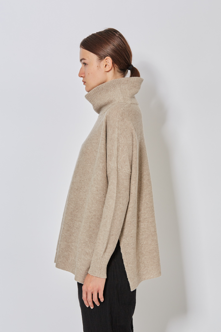 Oversized Turtle Neck Pullover - Almond Oversized Turtle Neck Pullover - Almond
