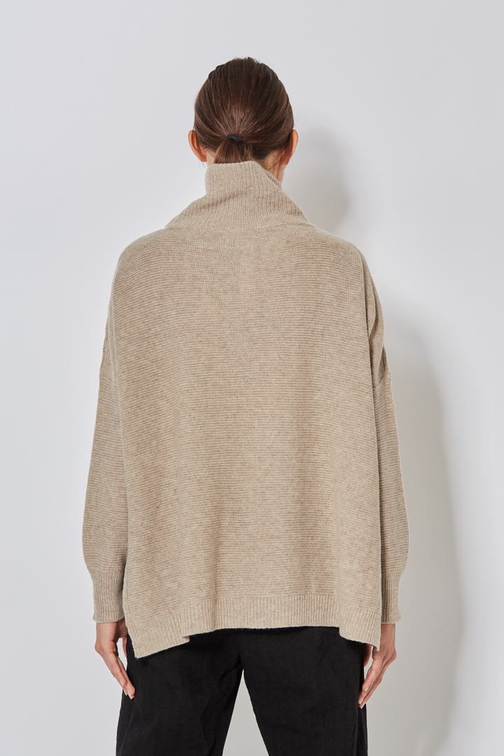 Oversized Turtle Neck Pullover - Almond Oversized Turtle Neck Pullover - Almond