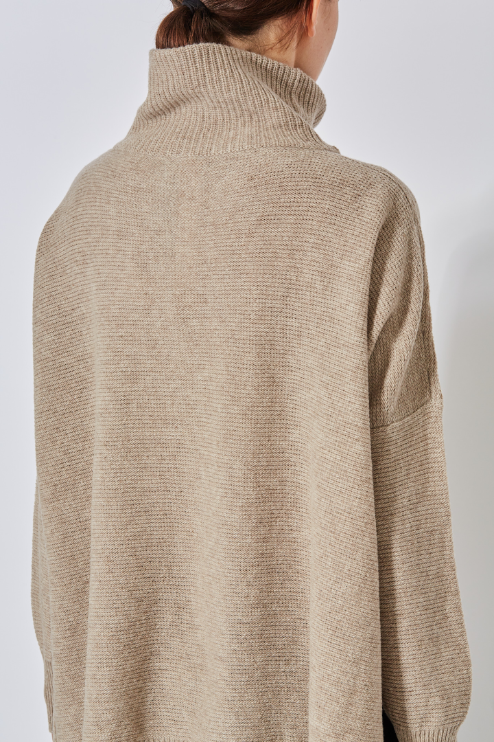 Oversized Turtle Neck Pullover - Almond Oversized Turtle Neck Pullover - Almond