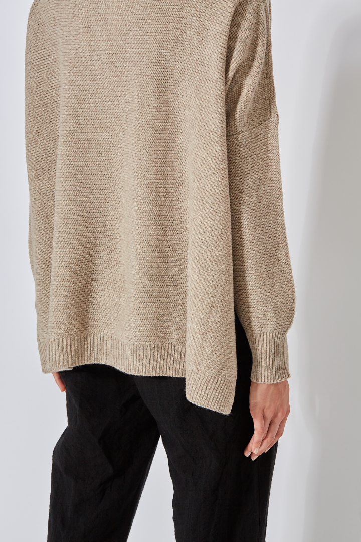 Oversized Turtle Neck Pullover - Almond Oversized Turtle Neck Pullover - Almond