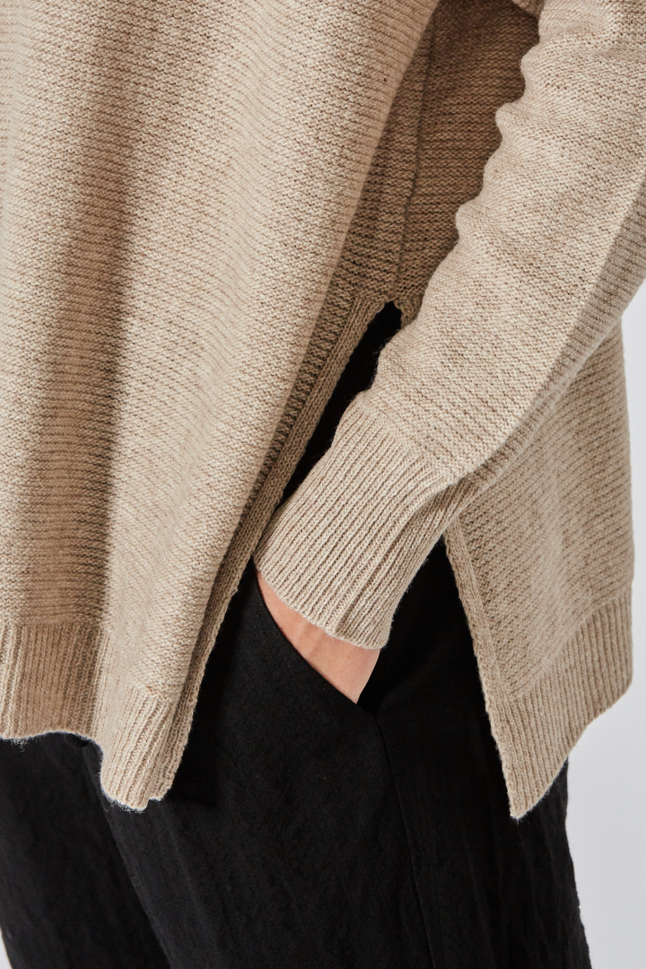 Oversized Turtle Neck Pullover - Almond Oversized Turtle Neck Pullover - Almond