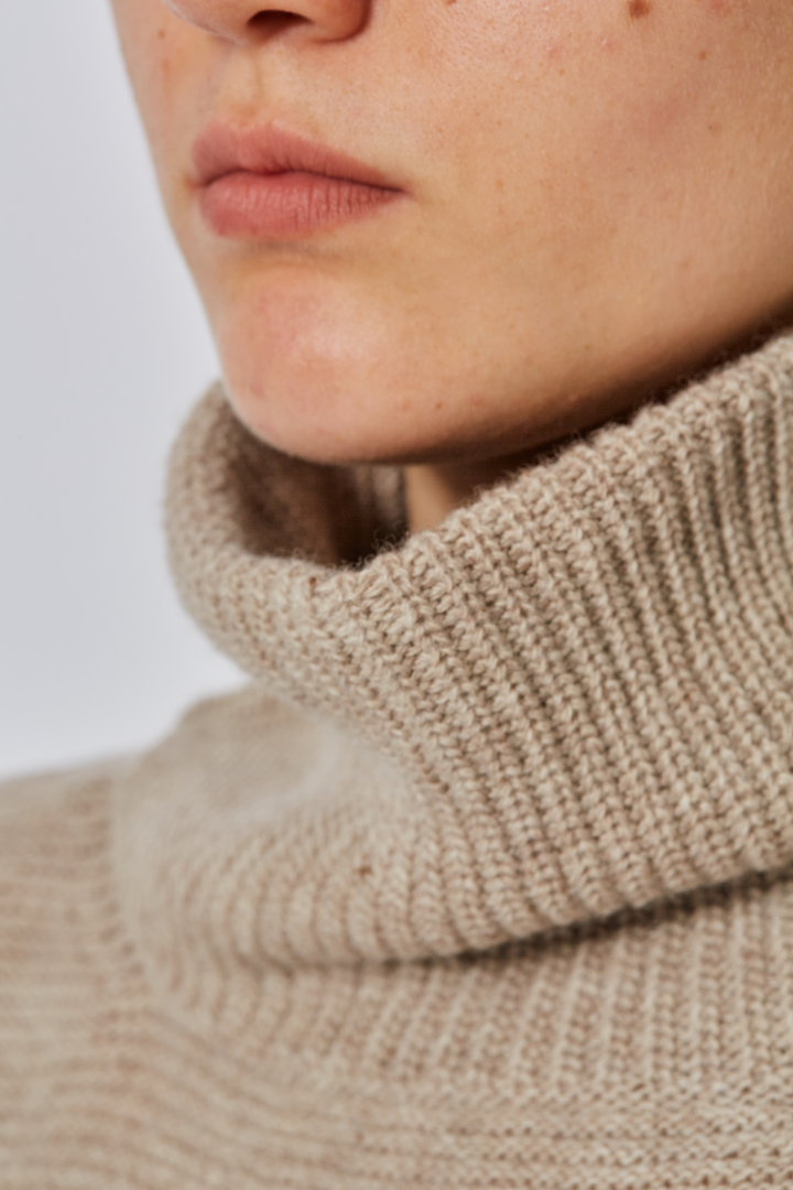 Oversized Turtle Neck Pullover - Almond Oversized Turtle Neck Pullover - Almond