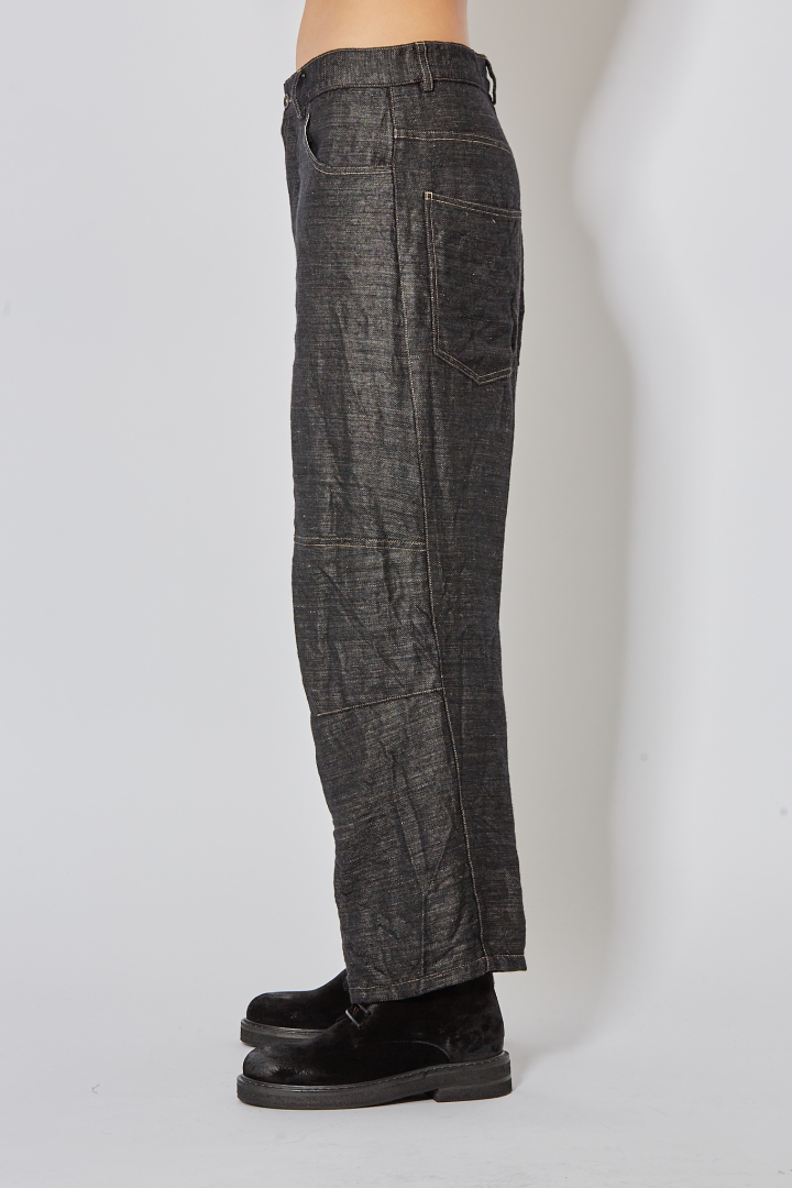 Skewed 5-Pocket Pants - Black