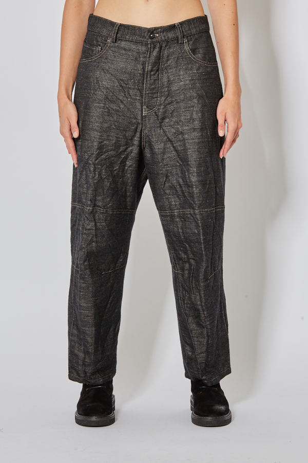 Skewed 5-Pocket Pants - Black