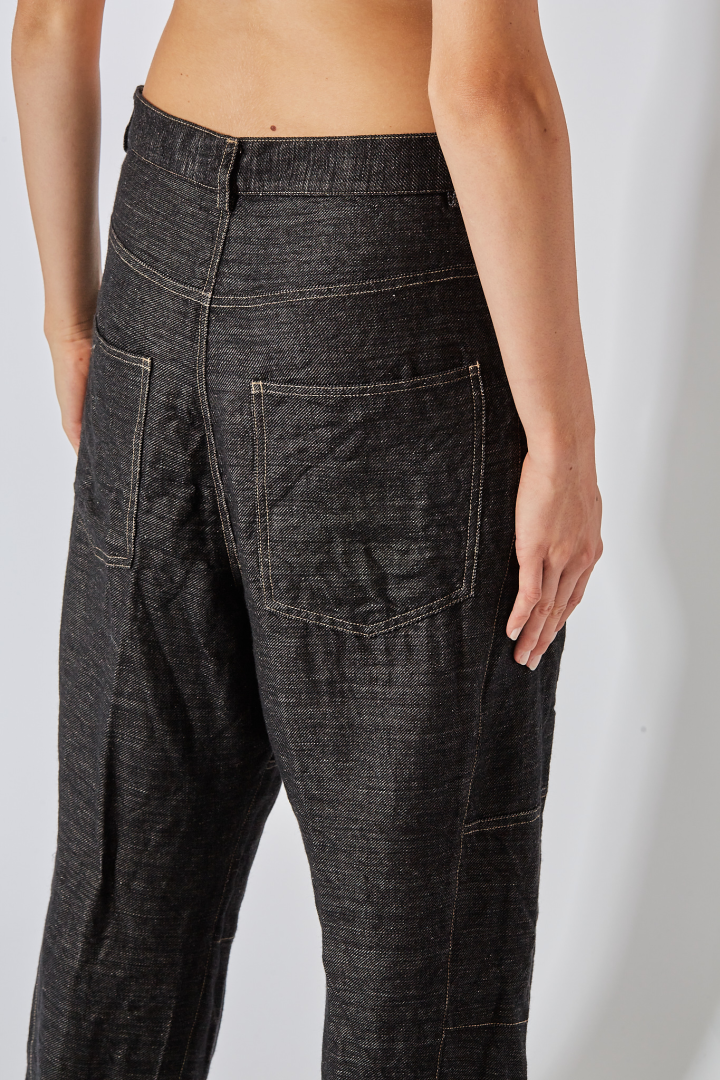 Skewed 5-Pocket Pants - Black