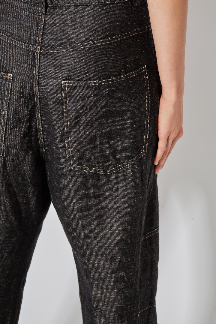 Skewed 5-Pocket Pants - Black