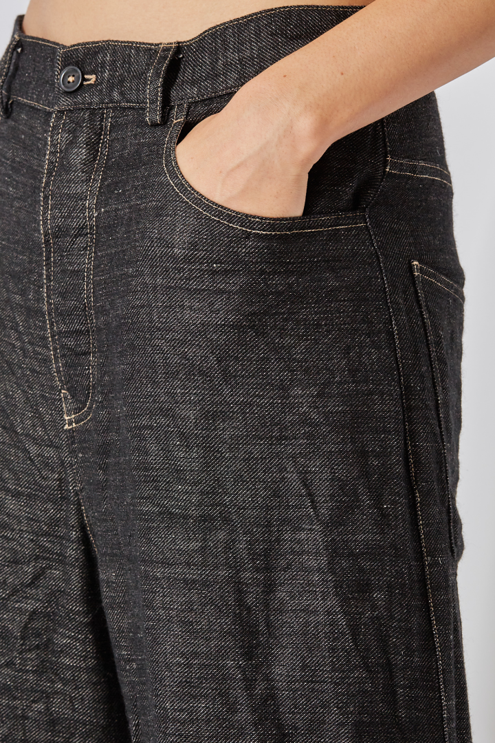Skewed 5-Pocket Pants - Black