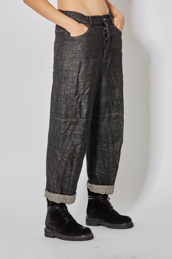 Skewed 5-Pocket Pants - Black