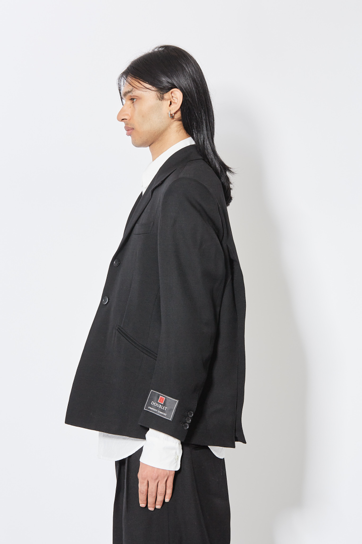 Wheel Cutting Tailored Jacket - Black
