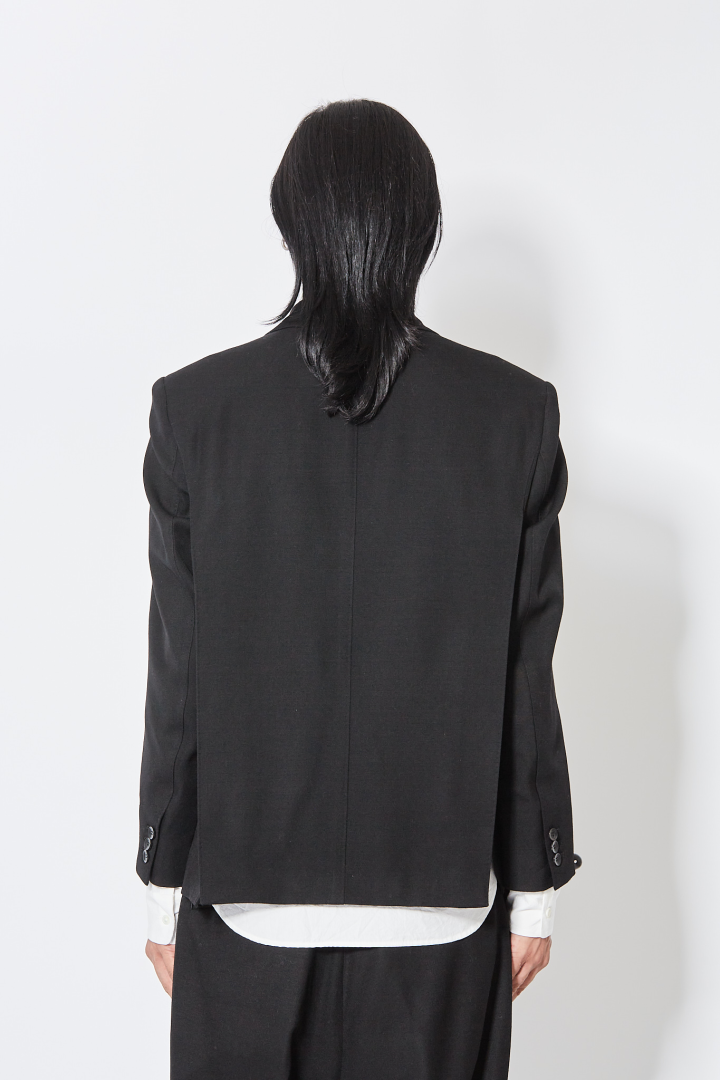 Wheel Cutting Tailored Jacket - Black