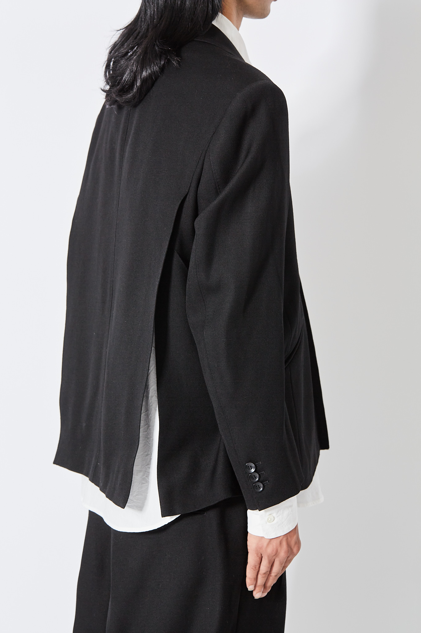 Wheel Cutting Tailored Jacket - Black