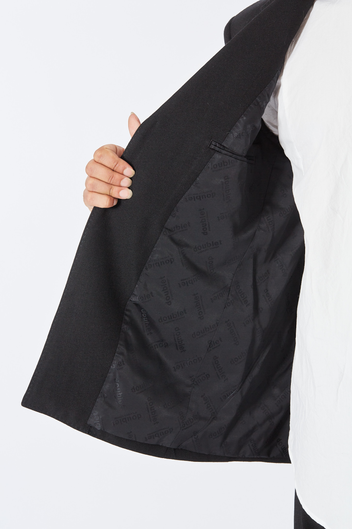 Wheel Cutting Tailored Jacket - Black