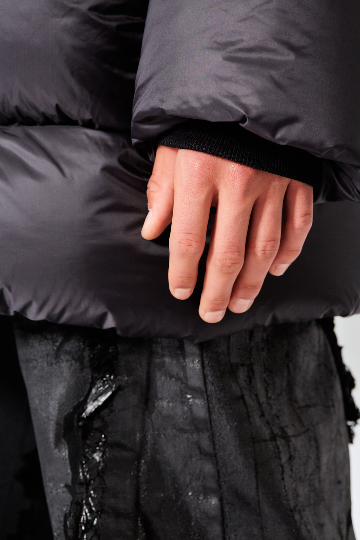 Down Jacket Turtle Coat - Black