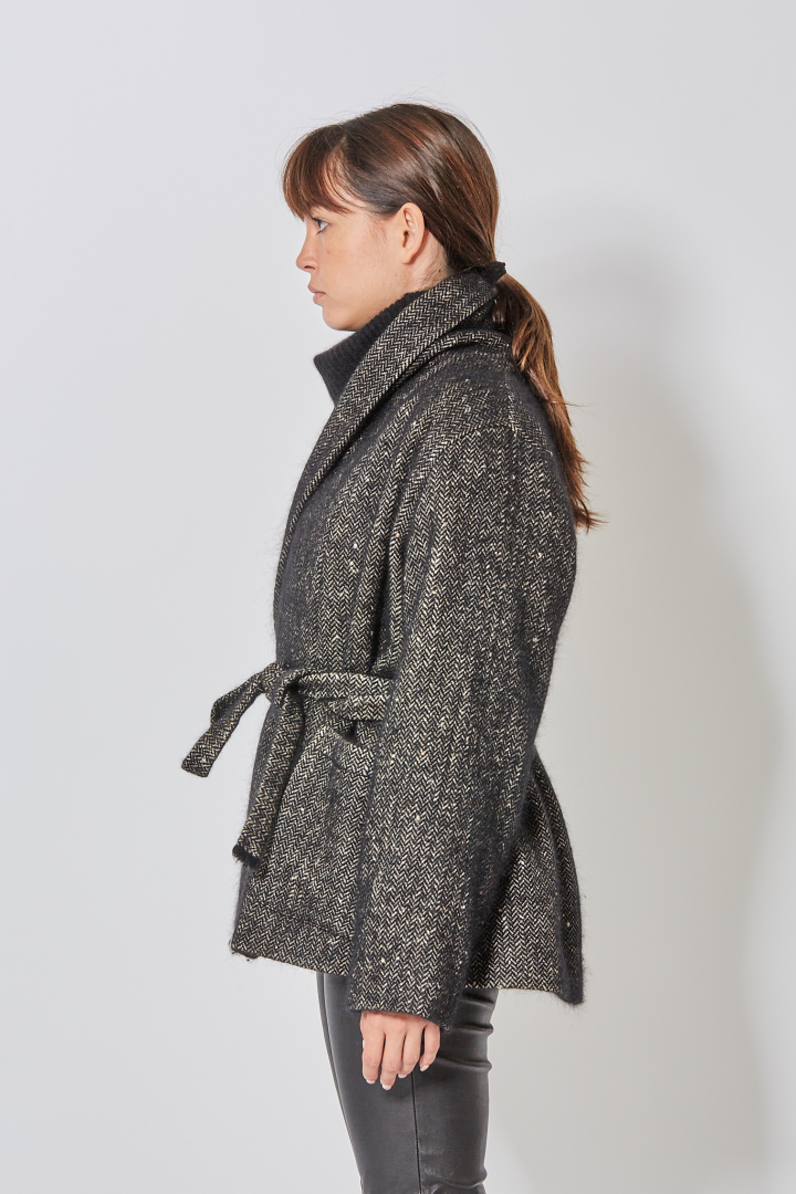 Kobina Jacket - Black/Tan