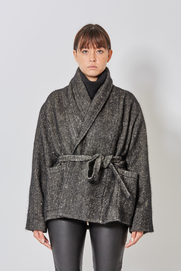 Kobina Jacket - Black/Tan