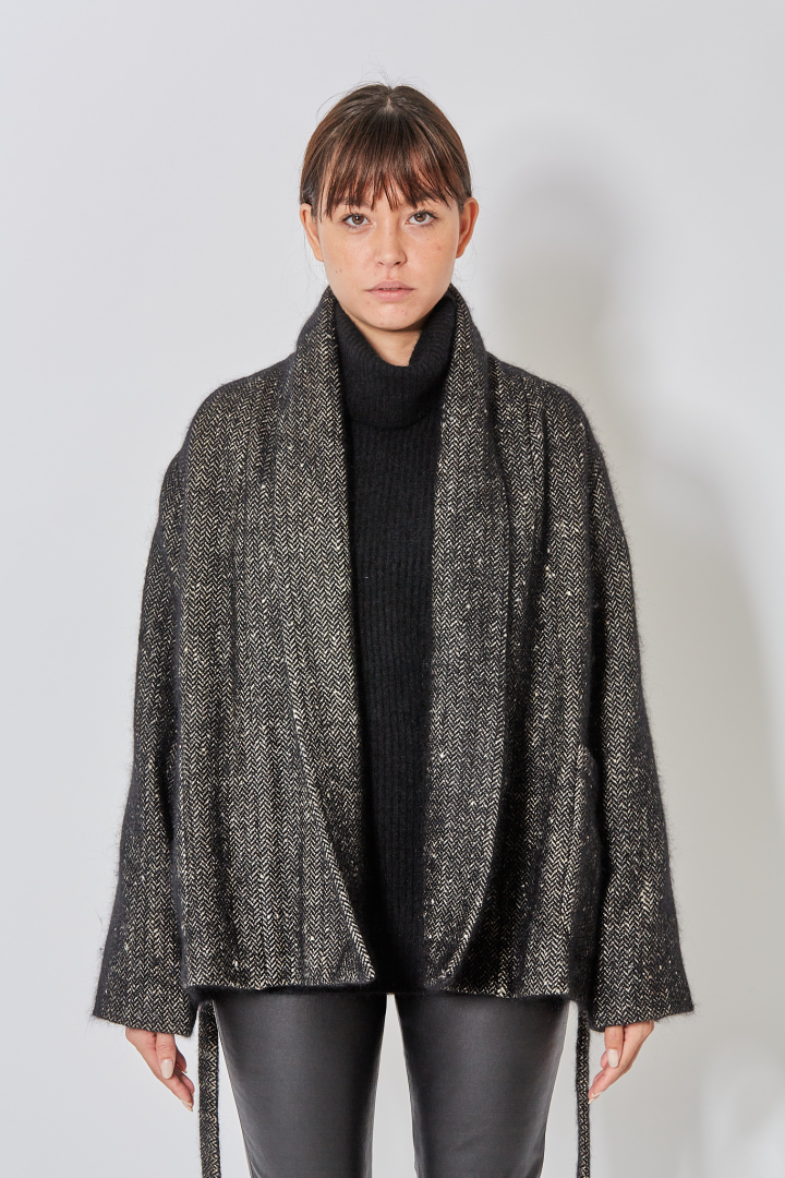 Kobina Jacket - Black/Tan