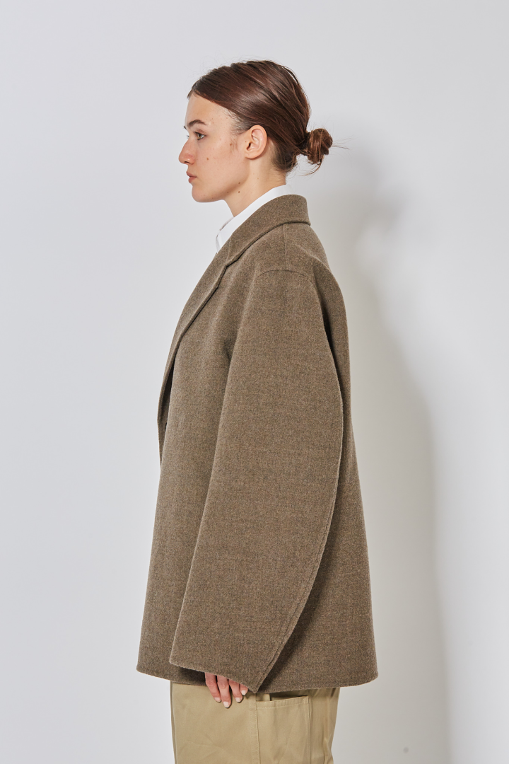 Asymmetrical Button up Jacket - Mink