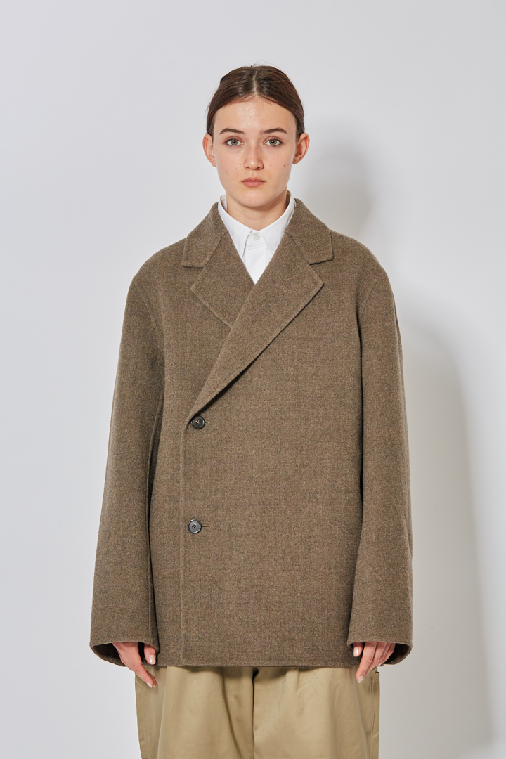 Asymmetrical Button up Jacket - Mink