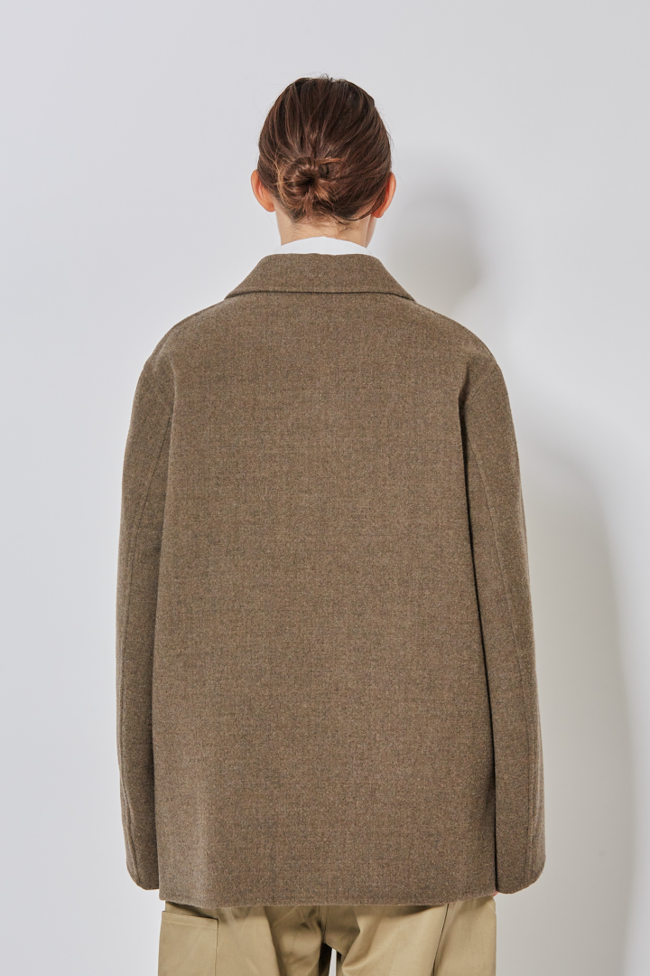 Asymmetrical Button up Jacket - Mink