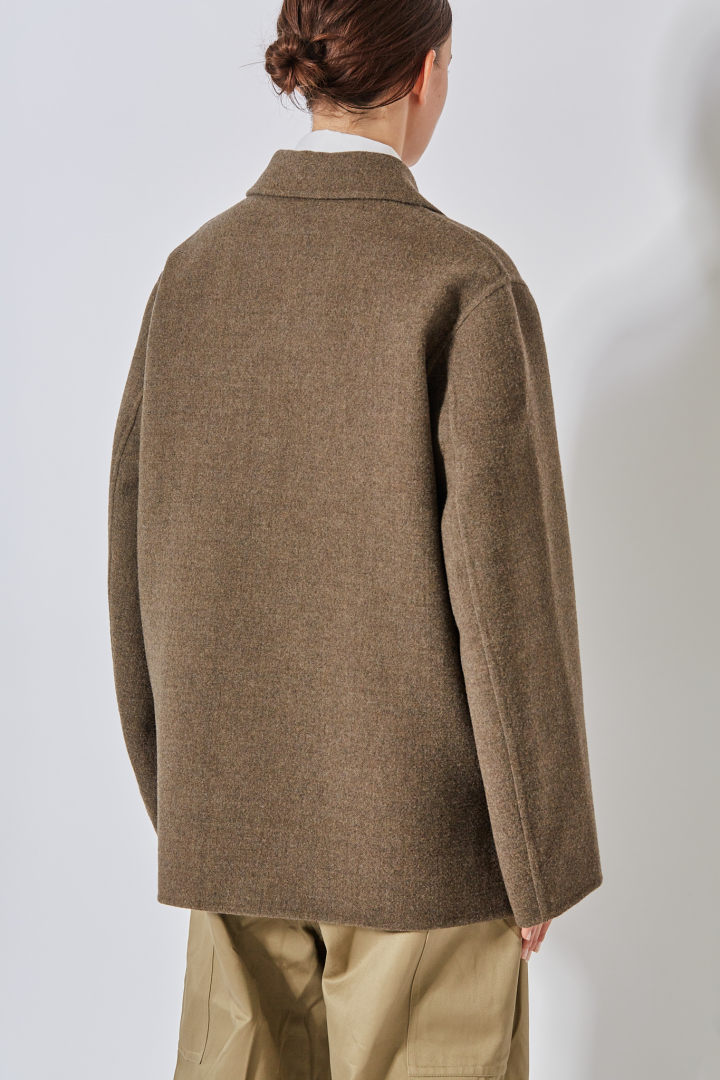 Asymmetrical Button up Jacket - Mink