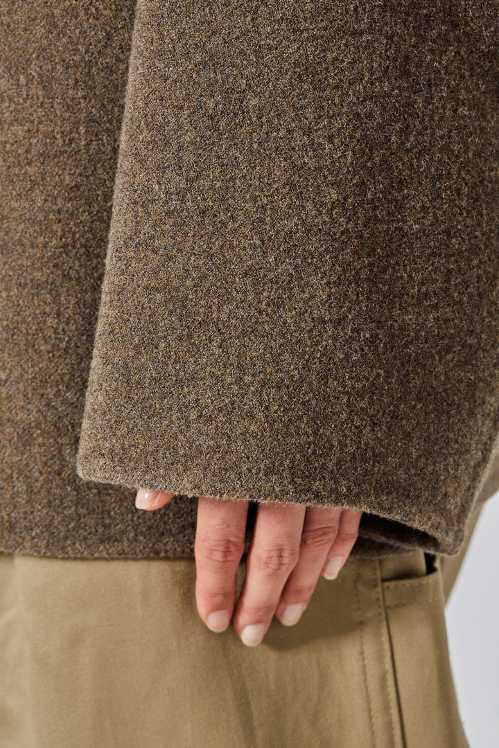 Asymmetrical Button up Jacket - Mink