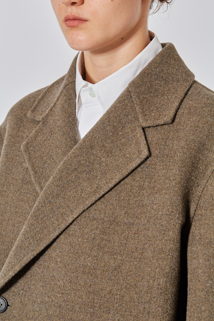 Asymmetrical Button up Jacket - Mink