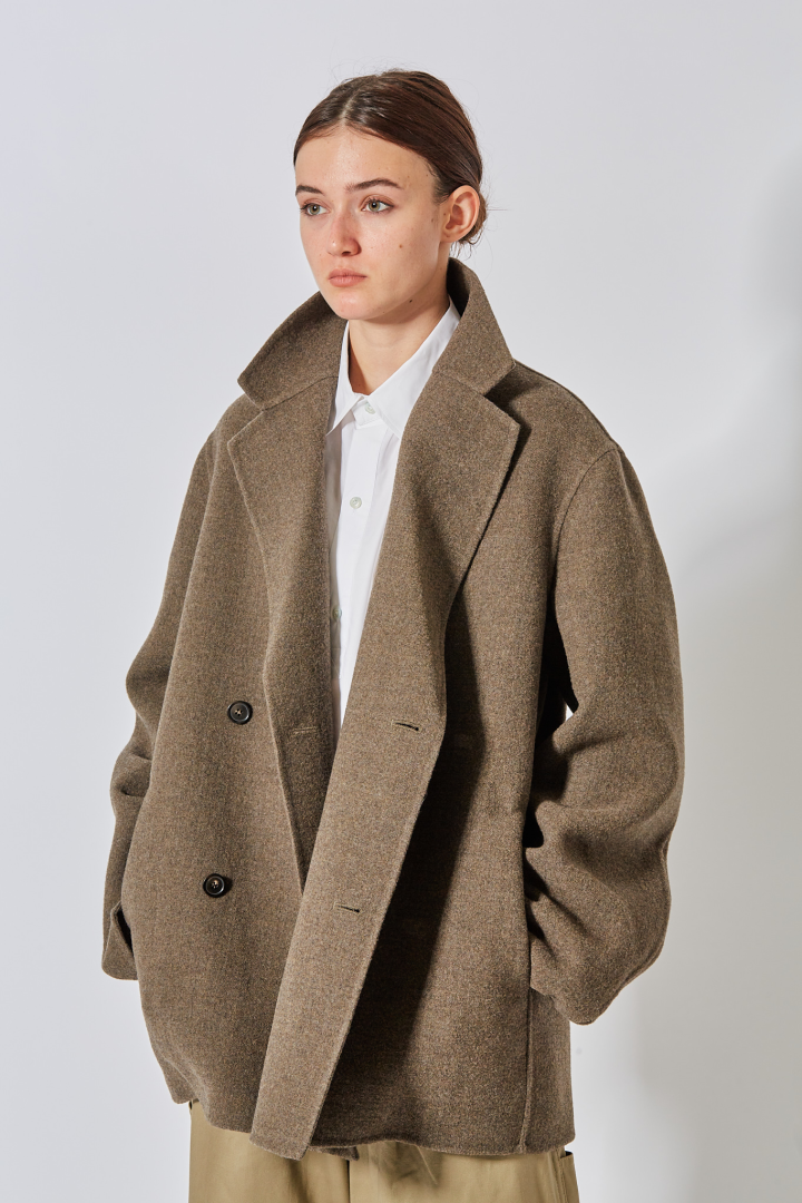 Asymmetrical Button up Jacket - Mink