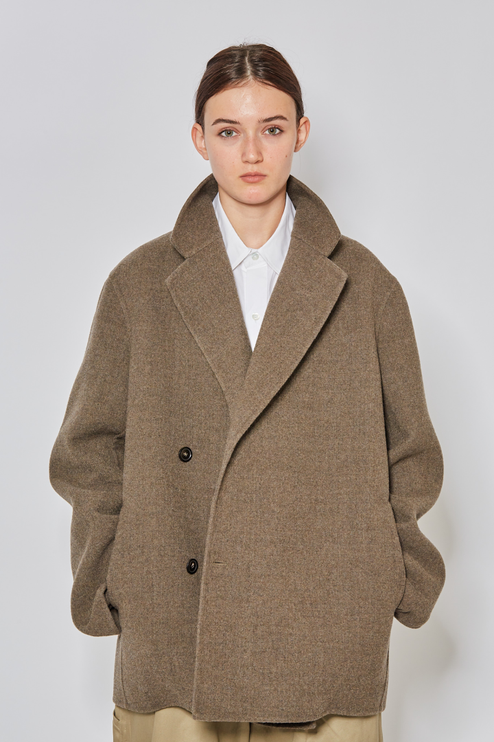 Asymmetrical Button up Jacket - Mink