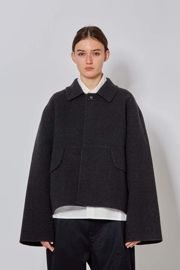 2 Pocket Button Down Jacket - Charcoal