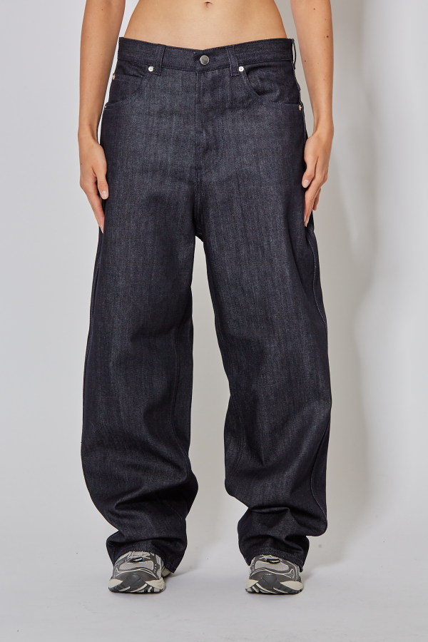 Baggy Fit 5 Pockets Jeans - Raw Blue