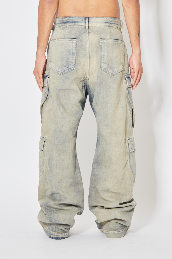 Denim Pants Double Cargo Jeans - Mineral Pearl