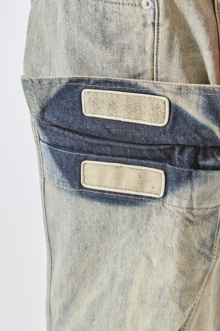 Denim Pants Double Cargo Jeans - Mineral Pearl