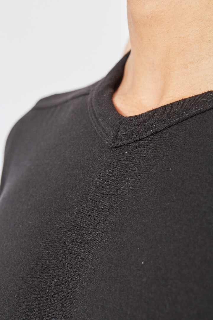 Knit T-Shirt Thermal Top - Black