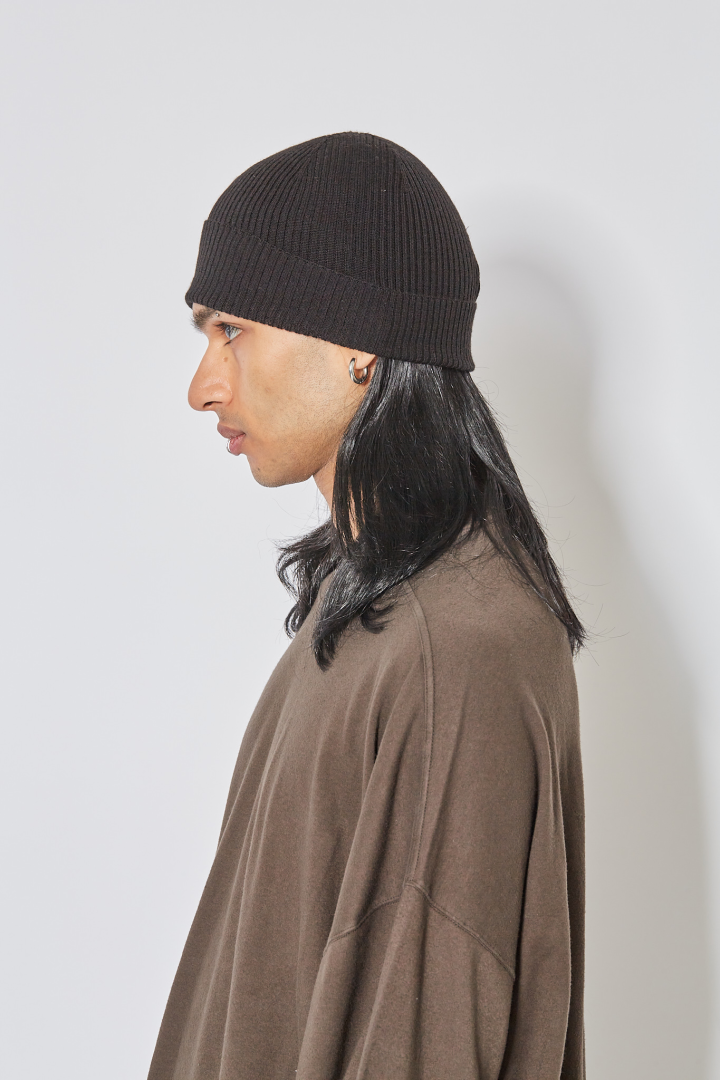 Ribbed Beanie - Black