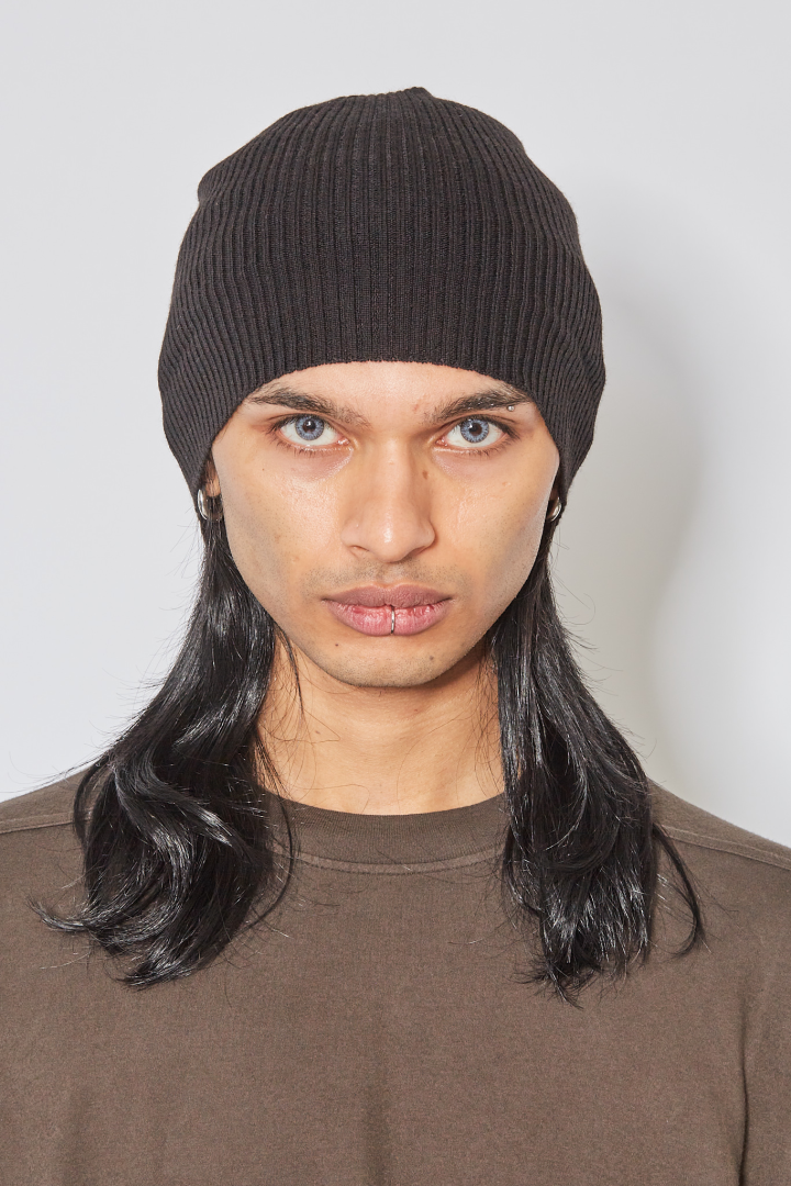 Ribbed Beanie - Black