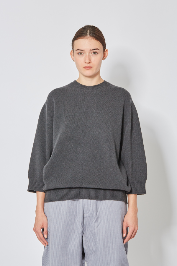 Seamless Crew Neck 3/4 Sleeves - Slate