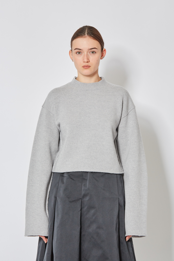Interlock Crew-Neck Long Sleeves - Light Grey Melange