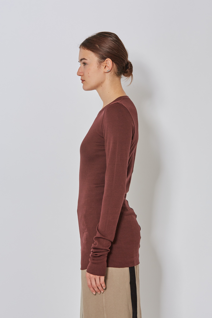 Knit T-Shirt Rib LS T - Scab