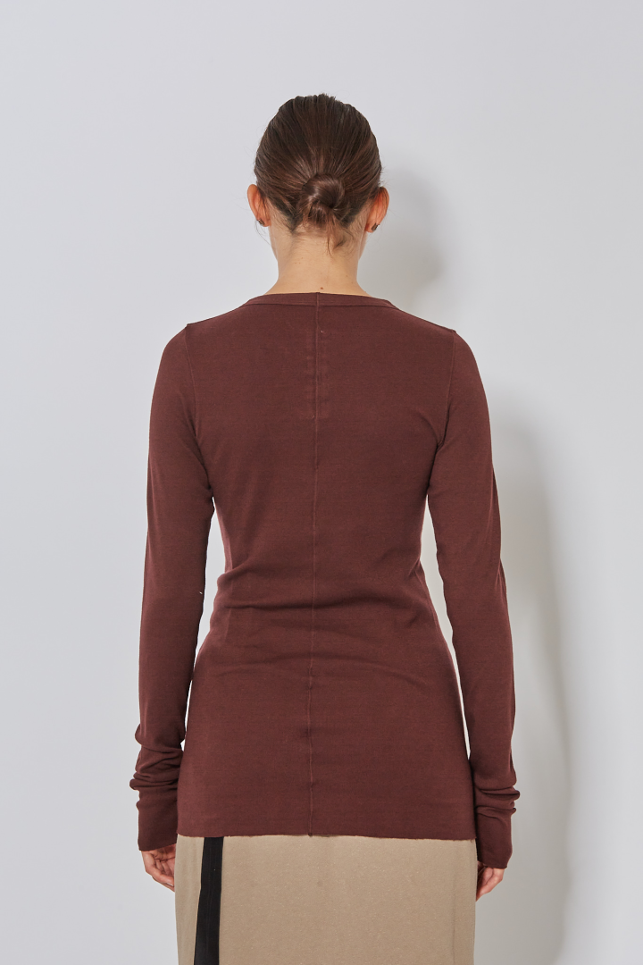 Knit T-Shirt Rib LS T - Scab