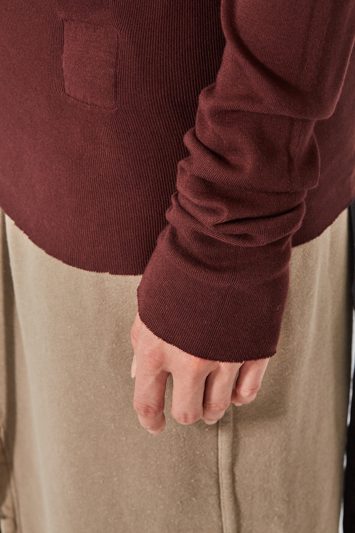 Knit T-Shirt Rib LS T - Scab