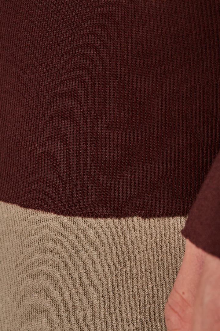 Knit T-Shirt Rib LS T - Scab