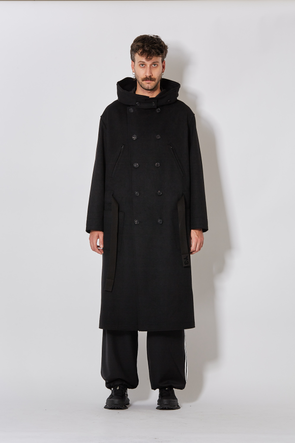 Melton Coat - Black